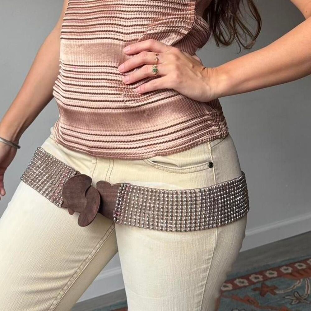 Y2K rhinestone statement belt